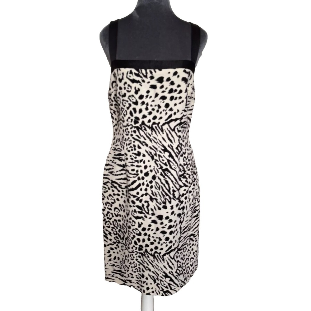 Vintage Genny Oro Italy Dress 44 (10) Leopard Print Mob Wives Glam Evening Gala‎